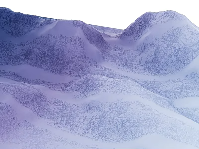 Stunning Snowy Mountain Scenery With Rolling Peaks and Soft Blue Purple Hues 3d model
