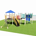 Modern slide children slide iron slide 3d model