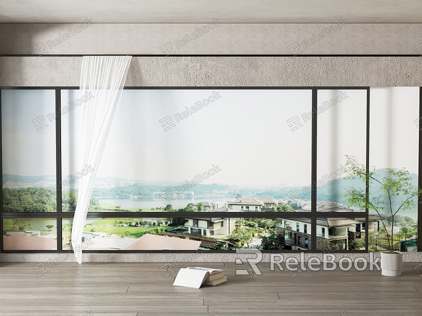 modern floor-to-ceiling windows model