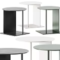 Minimalist Modern Side Tables Featuring Round Tops And Sleek Black White Green Bases