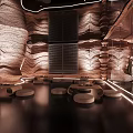 SPA Sauna Modern Interior With Sandstone Walls Soft Lighting And Marble Flooring Reflections