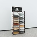 Modern Multi Tier Display Shelving Unit with Various Material and Color Samples 3d model