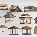 Traditional Thatched Roof Wooden Houses With Various Architectural Designs And Styles