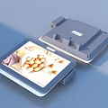 Smart Kitchen Device With Digital Screen Displaying Food Images And Base Stand 3d model