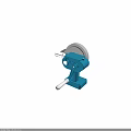 Industrial Bench Grinder With Circular Grinding Wheel Blue Motor Housing And Metal Base