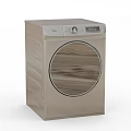 Stylish Front Load Washing Machine With Golden Body And Wood Grain Door Panel