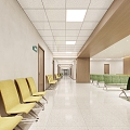 modern aisle nurse hospital corridor 3d model