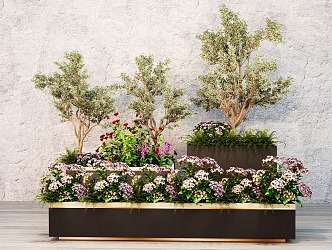 Plant combination tree pool combination flower box flower bed flower box greening 3d model