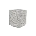 Decorative Mosaic Desk With Sunburst Pattern In White And Light Gray 3d model