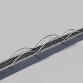 Modern Bridge Design With Multiple Arch Structures And Roadway Lanes 3d model