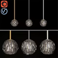 Elegant Modern Crystal Pendant Lights With Spherical Cut Design And Metal Rods