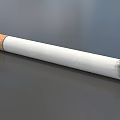 Cigarette With Orange Filter White Body And Black Burned End On Smooth Surface 3d model
