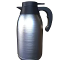 Stainless Steel Kitchen Thermos With Black Lid Handle And Brushed Finish Design