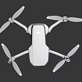 White Drone Quadcopter With Four Propellers And Camera For Aerial Shots
