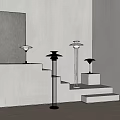 Modern Lamp Combination Simple Multi-layer Metal Floor Lamp Table Lamp Combination 3d model