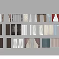 Various Curtain Styles With Different Colors Materials And Patterns For Home Decor 3d model