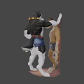 Anthropomorphic Husky And Wolf Game Movie Characters Waving Standing In 3D Render