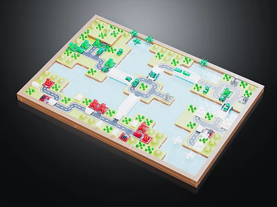 Modern Cartoon Scene Cartoon Community 3d model