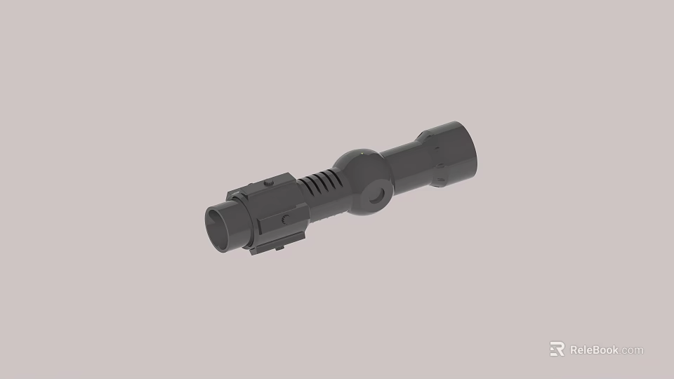 Black Cylindrical Mechanical Device With Adjustment Knob And Heat Sink Structure Design 3d model 
