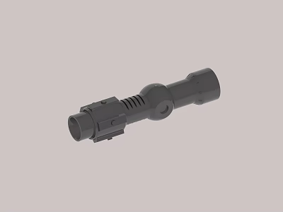 Black Cylindrical Mechanical Device With Adjustment Knob And Heat Sink Structure Design 3d model