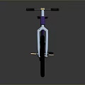 Purple Stunt Bicycle With Purple Frame Seat Black Handlebars Gold Rims And Green Accents