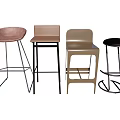 Modern Bar Stools With Various Designs Different Colors And Metal Frames
