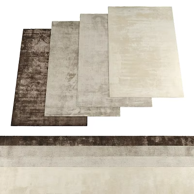 Square Rugs In Brown Gray Beige Tones With Soft Texture And Modern Style 3d model