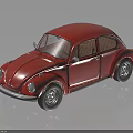 Classic Red Volkswagen Beetle Car With Vintage Design And Shiny Exterior 3d model