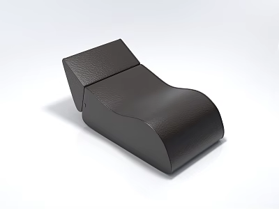 Modern Abstract Shape Leather Sofa With Curved Design And Dark Brown Upholstery 3d model