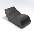 Modern Abstract Shape Leather Sofa With Curved Design And Dark Brown Upholstery
