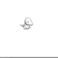Adorable White Reptile Dinosaur Toy Figurine with Big Eyes on Plain Minimalist Background