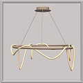 Modern Chandelier Design With Geometric Ring Structure And White Neon Light 3d model