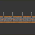 Wooden Wall Mounted Coat Rack With Metal Hooks For Home Living Organization
