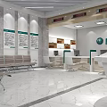 Modern Digital Store Interior With Front Desk Staircase Green Plants And Marble Floor
