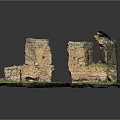 Weathered Ancient Ruins With Lush Green Grass And Stone Archway Structures