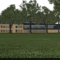 Contemporary Industrial Factory Building With Large Glass Facade Steel Structure And Green Surroundings