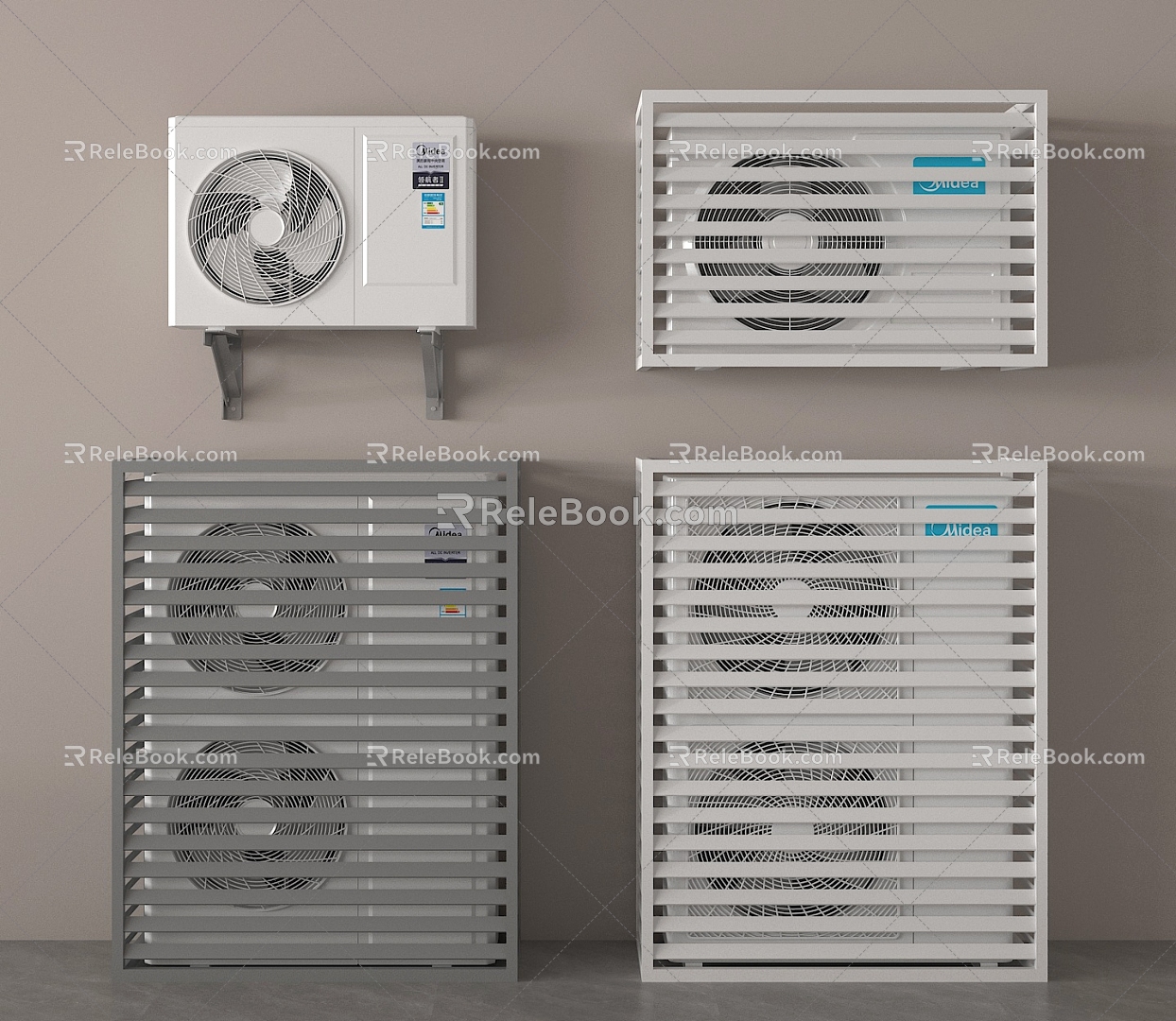 Modern air conditioner external unit 3d model