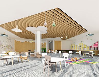 Modern Kindergarten Classroom 3d model