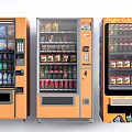 Modern Fridge Freezers In Orange Silver Black With Drinks Snacks And iPhone Accessories