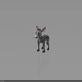 Cartoon Donkey 3D Character Design With Gray Body Big Ears And Black Mane