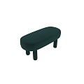 Green Upholstered Sofa Stools with Cylindrical Legs for Modern Living Room Decor
