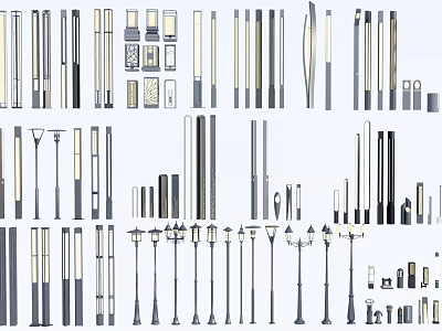 Various Modern Outdoor Lights With Different Styles For Garden And Street Use 3d model