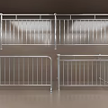 Four Modern Metal Safety Railings with Vertical Bars and Stable Base Supports