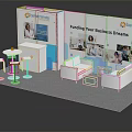 Lenderands Exhibition Booth With Business Funding Graphics White Sofa And Tables