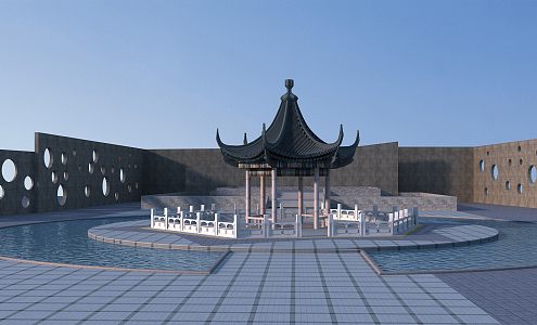 Chinese-style pavilion 3d model