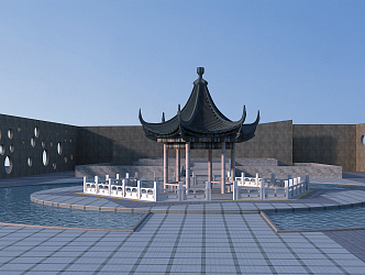 Chinese-style pavilion 3d model