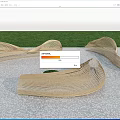 Outdoor Chairs with Woven Curved Design Placed on Grass and Stone Ground