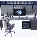 Modern Home Decoration E-sports Table and Chair Computer Table and Chair 3d model