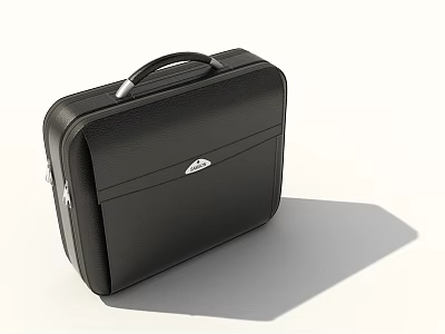 Sleek Black Leather Briefcase With Professional Handles Metal Clasp And Durable Design 3d model