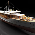 Classic Style Yacht With Deck Sun Loungers And Wood Trim